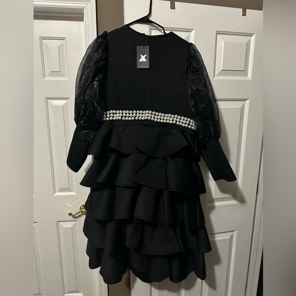 Black after five dress by XPlus Wear with pearl accents. Size 2XL